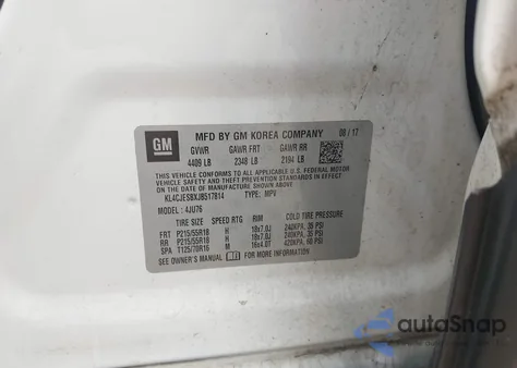 2018 Buick Encore Preferred from USA, damaged, VIN KL4CJESBXJB517814